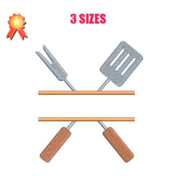 Grilling Tools Machine Embroidery Design