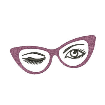 Retro Glasses Machine Embroidery Design