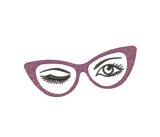 Retro Glasses Machine Embroidery Design