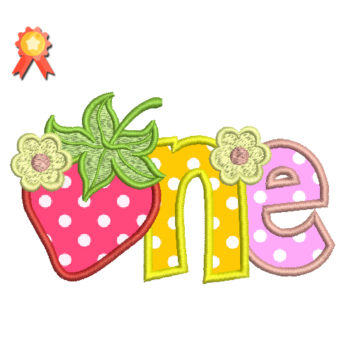 Strawberry One Birthday Machine Embroidery Design