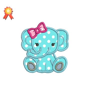 Baby girl elephant Machine Embroidery Design