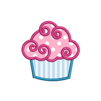 Cupcake Applique Machine Embroidery Design