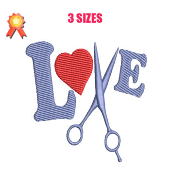 I Love Scissors Machine Embroidery Design