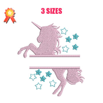 Unicorn Split Machine Embroidery Design