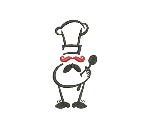 Chef Machine Embroidery Design