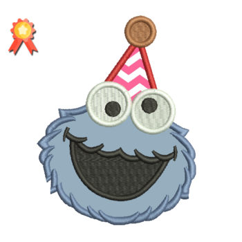 First birthday Cookie Monster 2 Machine Embroidery Design
