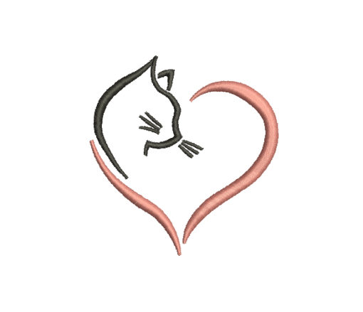 I Love Cats Machine Embroidery Design