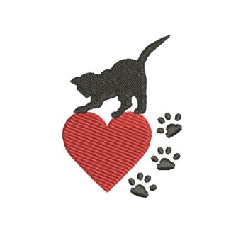 Love Cats Machine Embroidery Design
