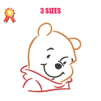 Winnie Pooh Silhouette Machine Embroidery Design