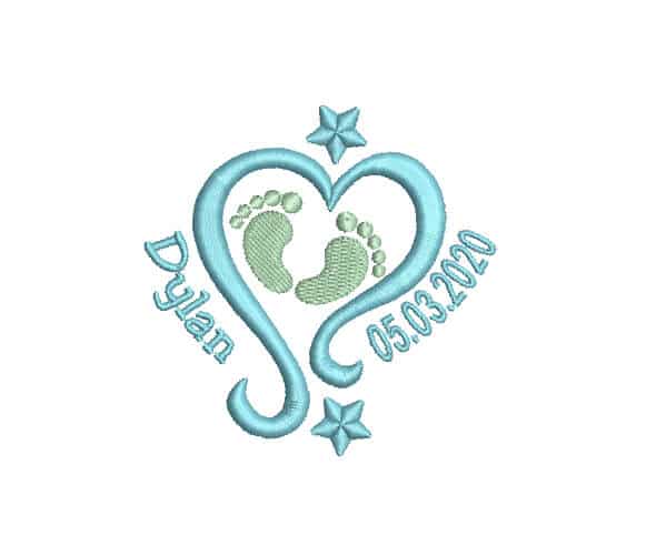 Birth Announcement - boy Machine Embroidery custom Design