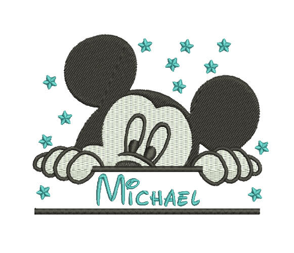 Mickey Mouse - Split Machine Embroidery custom Design.