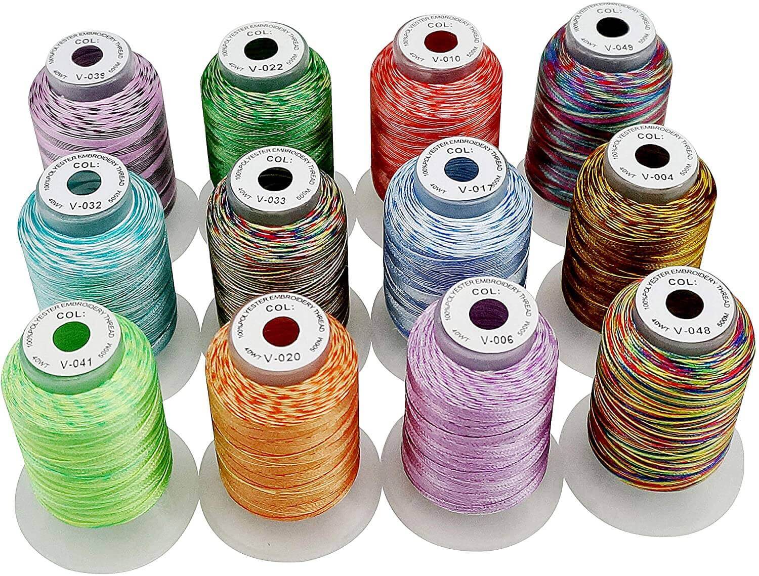 New brothread 12 Colors Variegated Polyester Machine Embroidery Thread