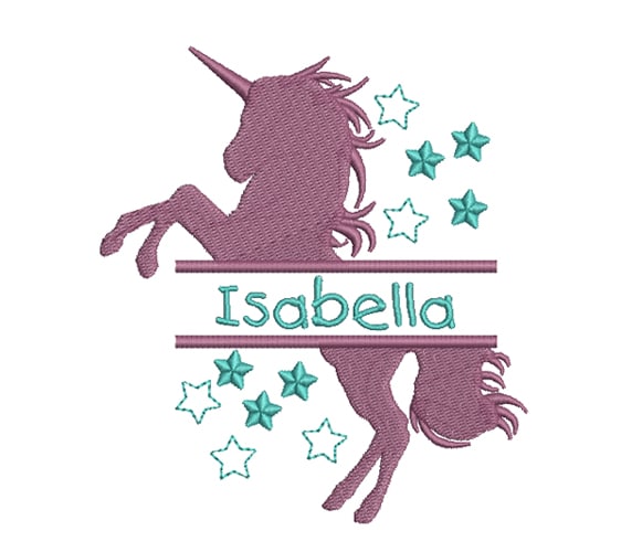 Unicorn Split Machine Embroidery custom Design.