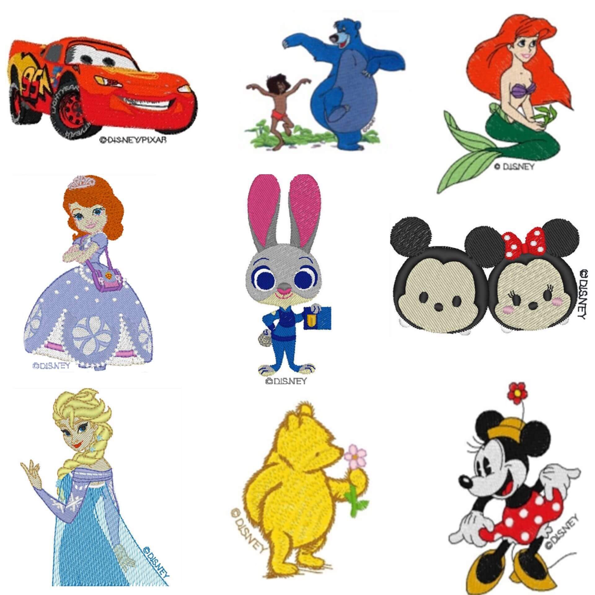 Browse the Disney and Disney-Pixar design collections on www.iBroidery.com. Here you will find your favorite classic and new Disney characters, giving you an endless supply of adorable project possibilities. Bring the magic of Disney to your fabrics! All rights reserved. ©Disney. *Additional purchase required.