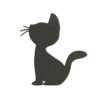 Cat Silhouette Machine Embroidery Design