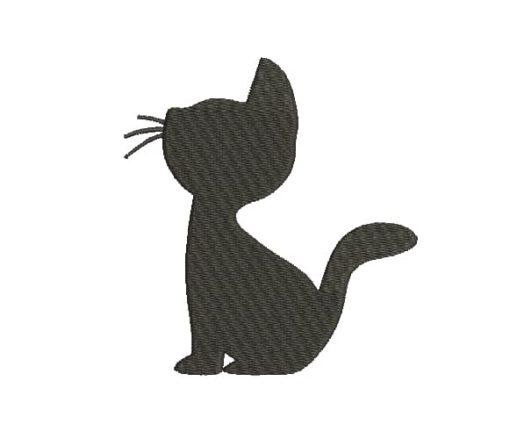 Cat Silhouette Machine Embroidery Design