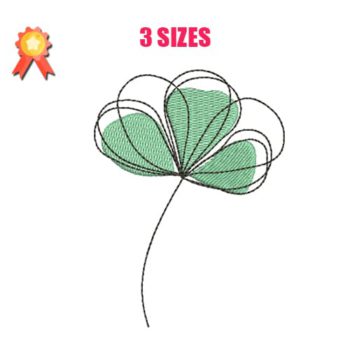 Flower Silhouette Machine Embroidery Design