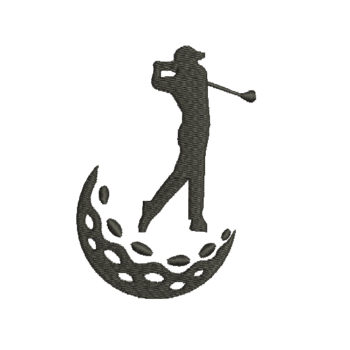 Golf Player Machine Embroidery Design