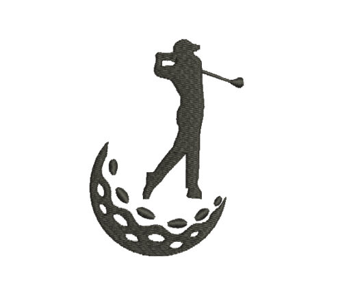 Golf Player Machine Embroidery Design