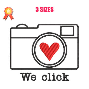 Valentine Camera Machine Embroidery Design