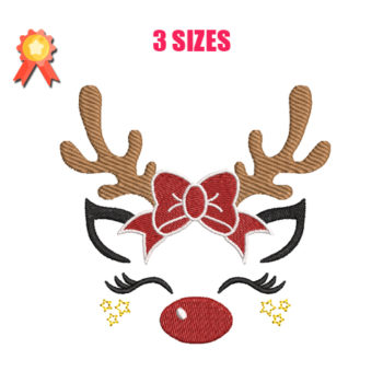 Christmas Reindeer Machine Embroidery Design