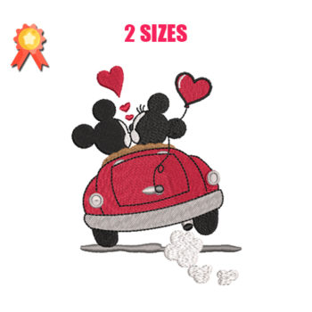 Love Disney Car Mickey Machine Embroidery Design