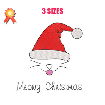 Meowy Christmas Machine Embroidery Design