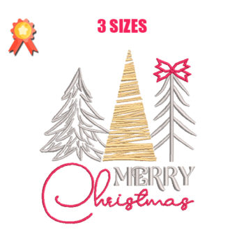 Merry Christmas Machine Embroidery Design