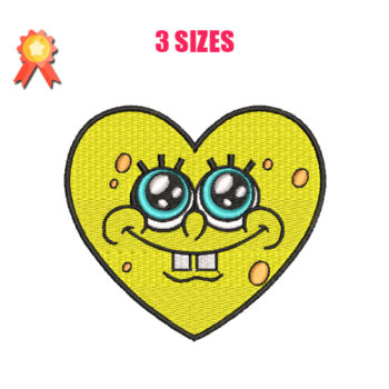 SpongeBob Heart Machine Embroidery Design