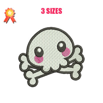 Blushed Skull Machine Embroidery Design