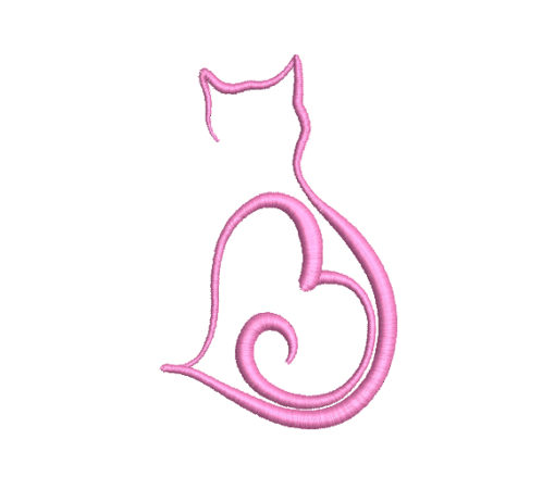 Cat Silhouette Machine Embroidery Design
