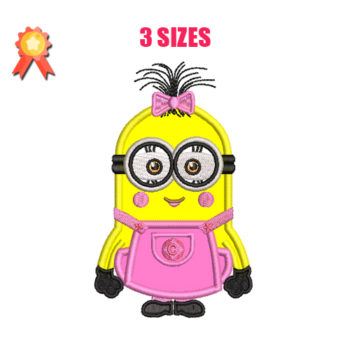 Girl Minion Machine Embroidery Design