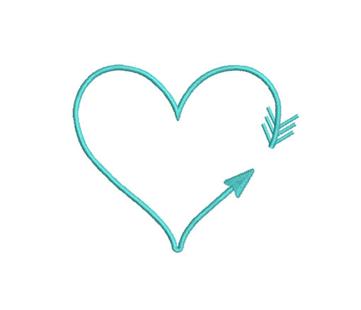 Heart Arrow Machine Embroidery Design