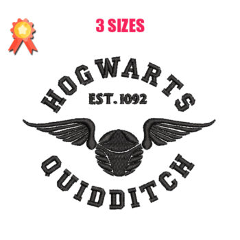 Hogwarts Quidditch Machine Embroidery Design