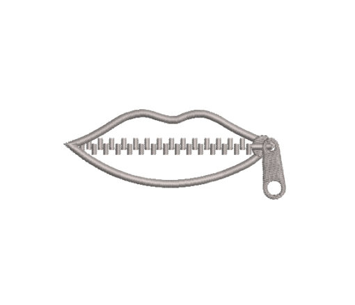 Zipper Mouth Machine Embroidery Design