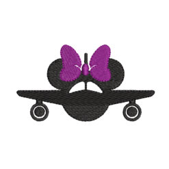 Airplane Minnie Mouse Machine Embroidery Design