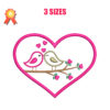 Birds In Love Machine Embroidery Design