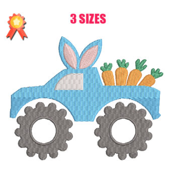 Easter Truck Machine Embroidery Design
