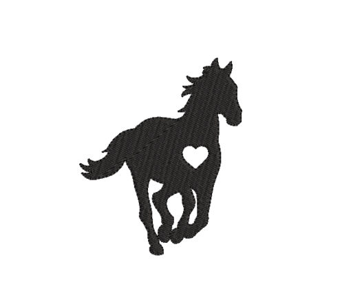 Horse Silhouette Machine Embroidery Design