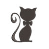 Cat With Bow Machine Embroidery Design