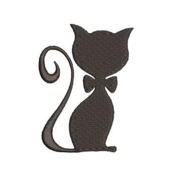 Cat With Bow Machine Embroidery Design