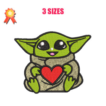 Baby Yoda Machine Embroidery Design