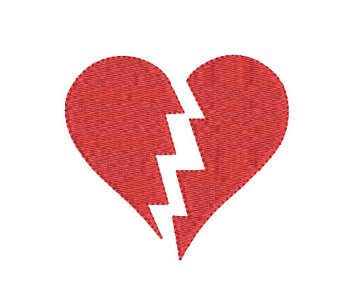 Broken Heart Machine Embroidery Design