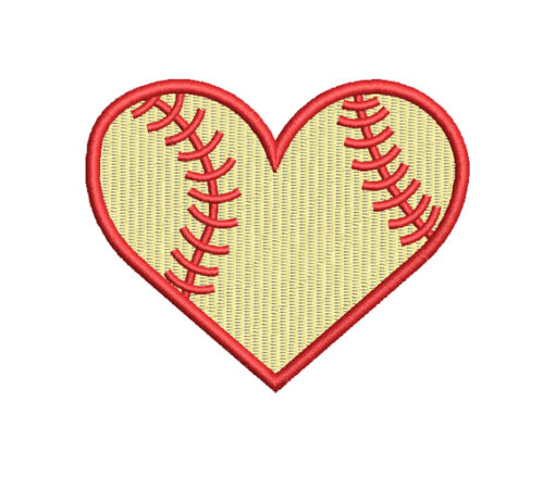 I Love Baseball Machine Embroidery Design