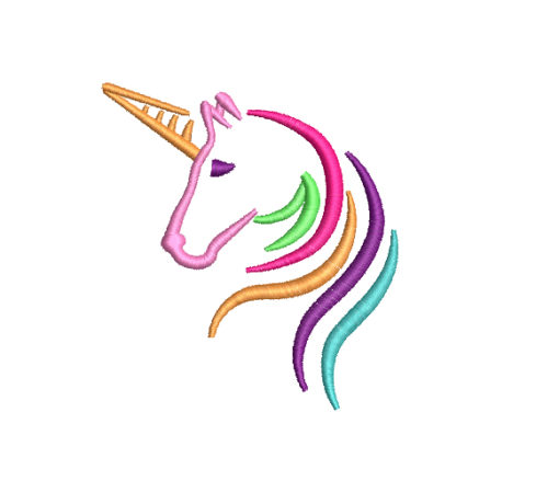 Colorful Unicorn Machine Embroidery Design