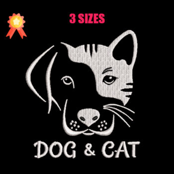Dog & Cat Machine Embroidery Design