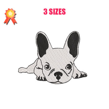 French Bulldog Dog Machine Embroidery Design