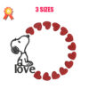 Snoopy Love Machine Embroidery Design