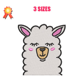 Alpaca Head Machine Embroidery Design