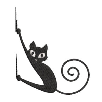 Cat Climbing Machine Embroidery Design